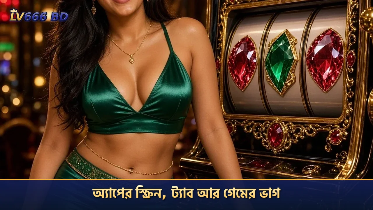 অ্যাপের স্ক্রিন, ট্যাব আর গেমের ভাগ